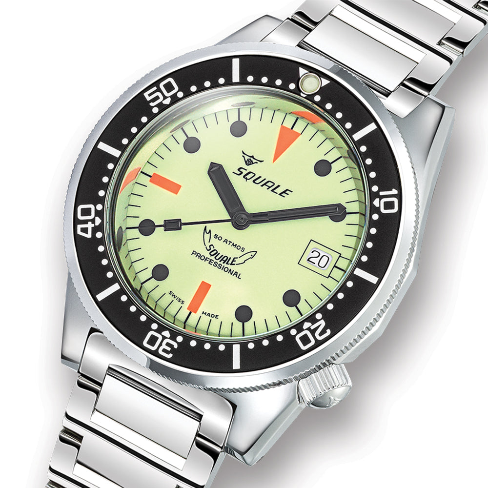 42mm Full Luminous Watch with Stainless Steel Bracelet - Perfect for Nighttime Activities, Diving, and Outdoor Adventures