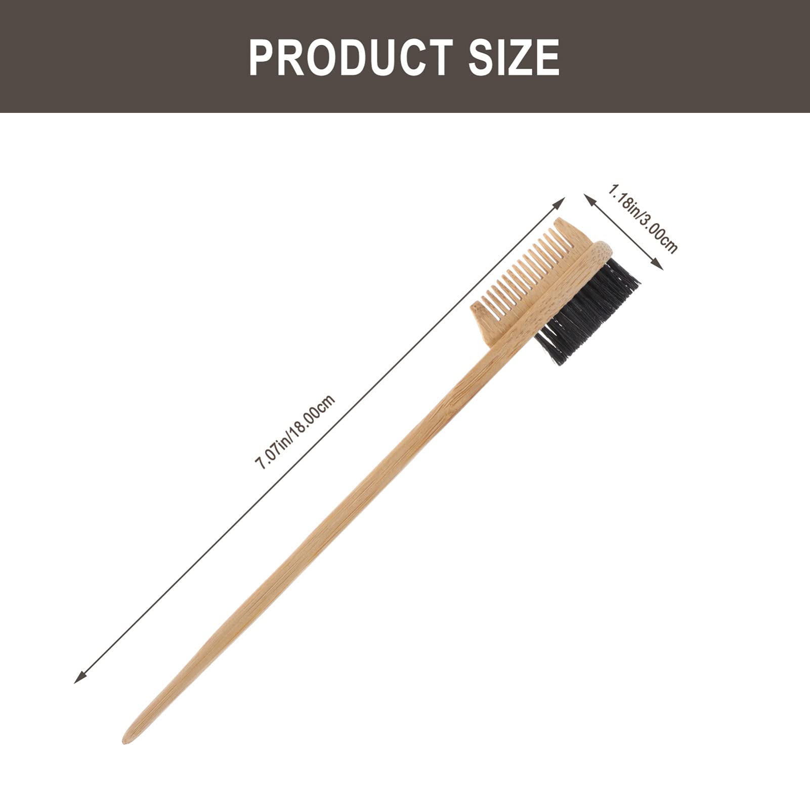 Dual Comb Brow Brush & Eyelash Comb - Wooden Handle Steel Teeth Makeup Tool for Eyebrow Grooming & Lash Separation - Perfect for Professional Makeup Artists & Home Beauty Routines