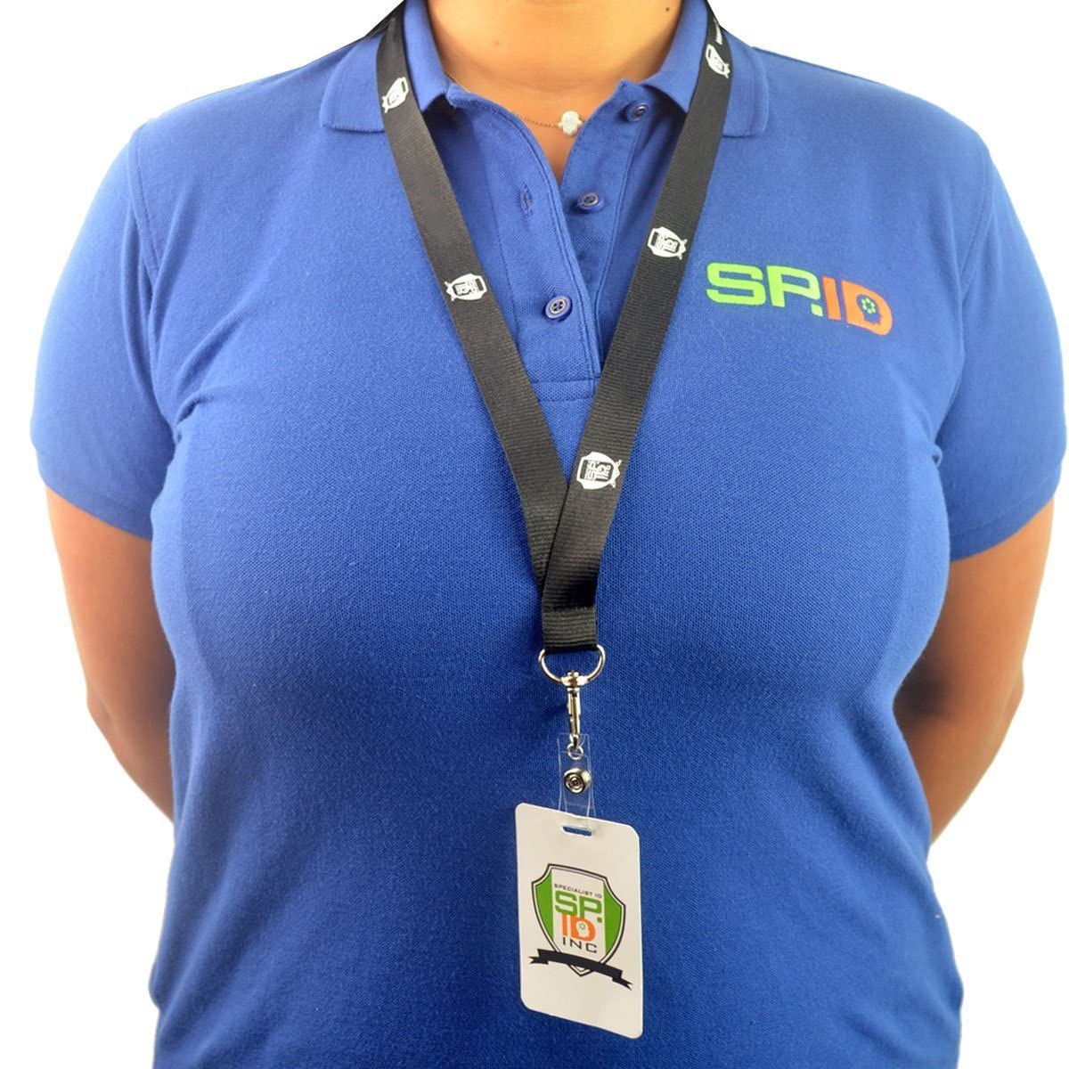 25 Pack Clear Vinyl ID Badge Holder Straps with Snap - for Lanyards & Key Rings - Office & Event Use
