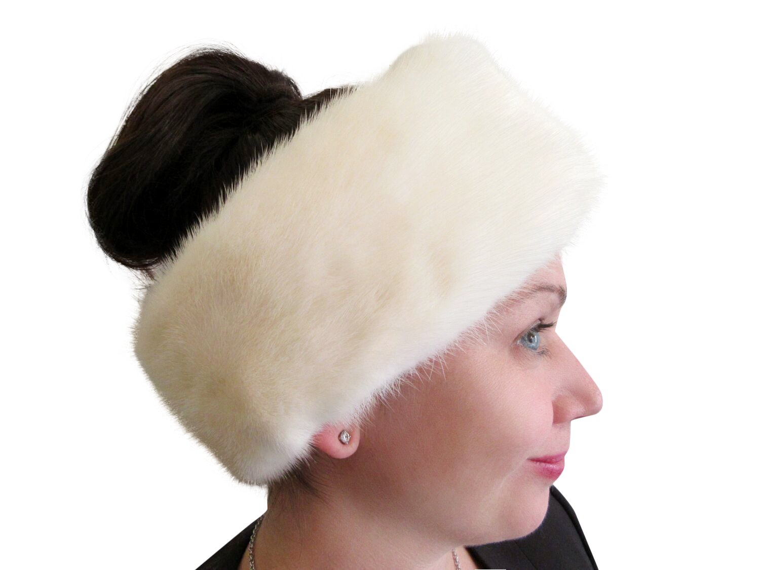 3.75-4 Inches Wide Mink Fur Headband for Women - Soft Winter Head Wrap for Cold Weather, Fashion Hair Accessories for Parties & Outdoor Activities