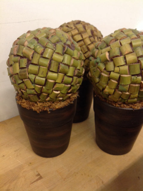 Set of 3 Artificial Green Topiary Plants - Perfect for Home Decor, Office Desk, and Indoor Garden Centerpieces