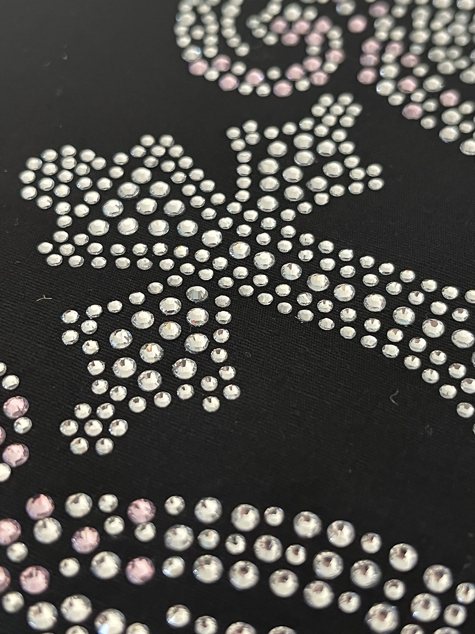 Rhinestone Iron On Heat Transfer Patches - Clear Cross Design for DIY Clothing & Accessories - Perfect for T-Shirts, Jeans, Bags & Costume Embellishment