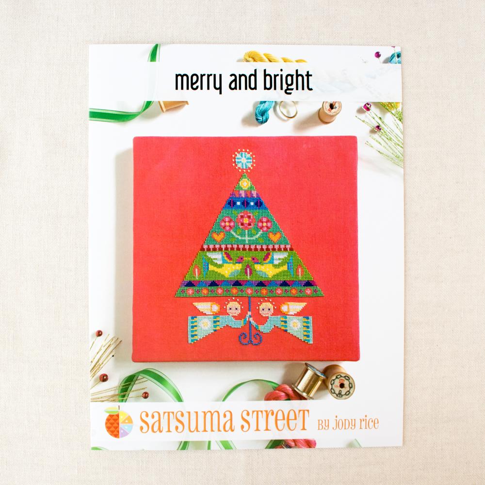Merry & Bright Cross Stitch Pattern Kit - DIY Holiday Embroidery Design for Christmas Decorations, Gifts & Home Crafting