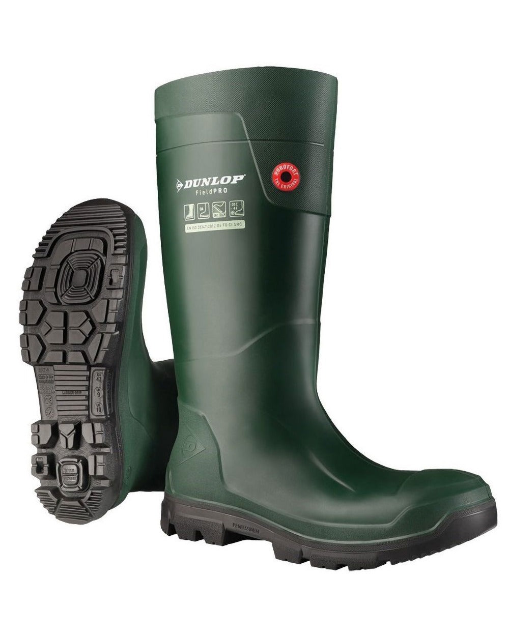 Dunlop FieldPro Waterproof Rubber Boots for Men & Women - Heavy Duty Work & Outdoor Wellington Boots for Farming, Gardening, Hiking & Rainy Days