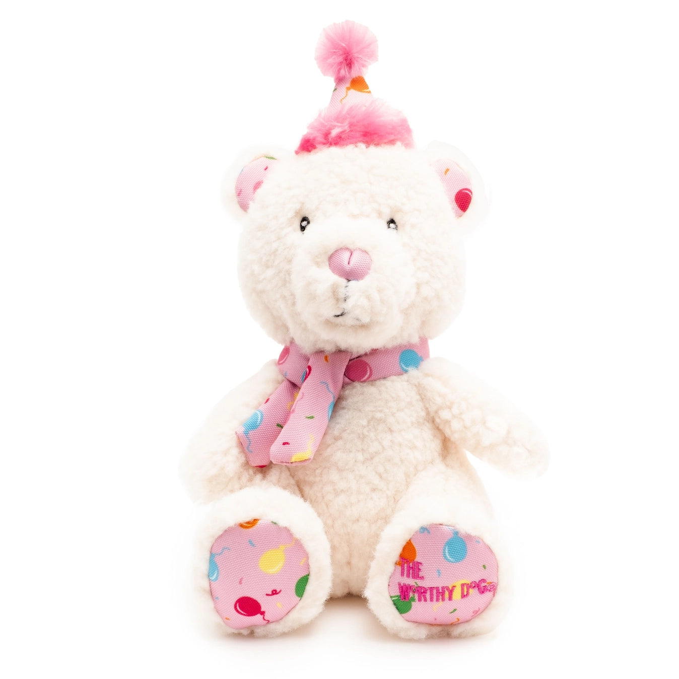 Pink Birthday Bear Plush Toy - Cute Stuffed Animal Gift for Kids, Birthday Parties & Baby Showers