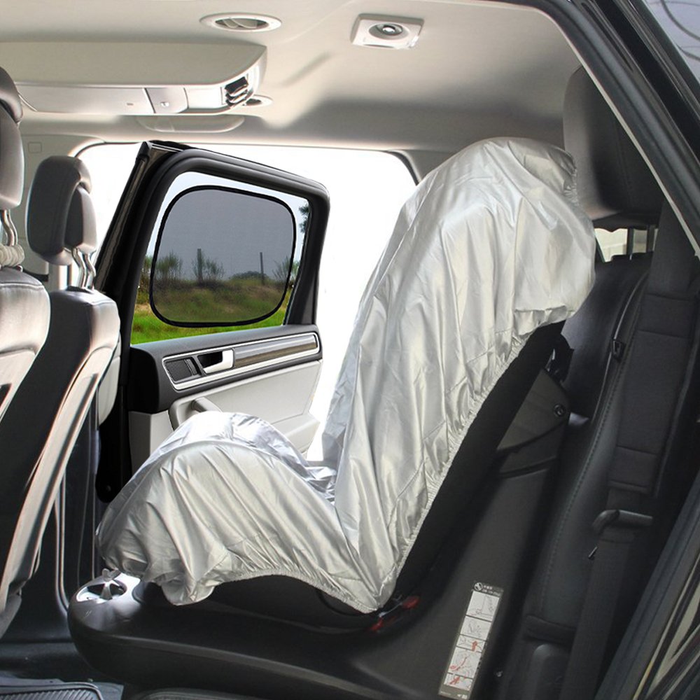 Big Ant Car Sun Shade Covers - UV Protection for Infant Car Seats & Bonus Window Shades | Keep Baby Cool & Safe During Summer Travel, Road Trips & Daily Commutes