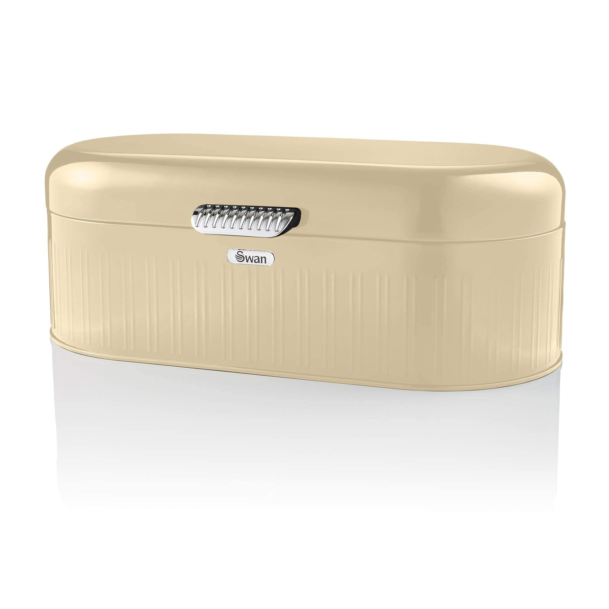Vintage Swan SWKA1014CN Retro Bread Storage Bin in Cream - Airtight Kitchen Container for Fresh Bread, Pastries & Baked Goods | Perfect for Countertop, Pantry & Farmhouse Style Decor