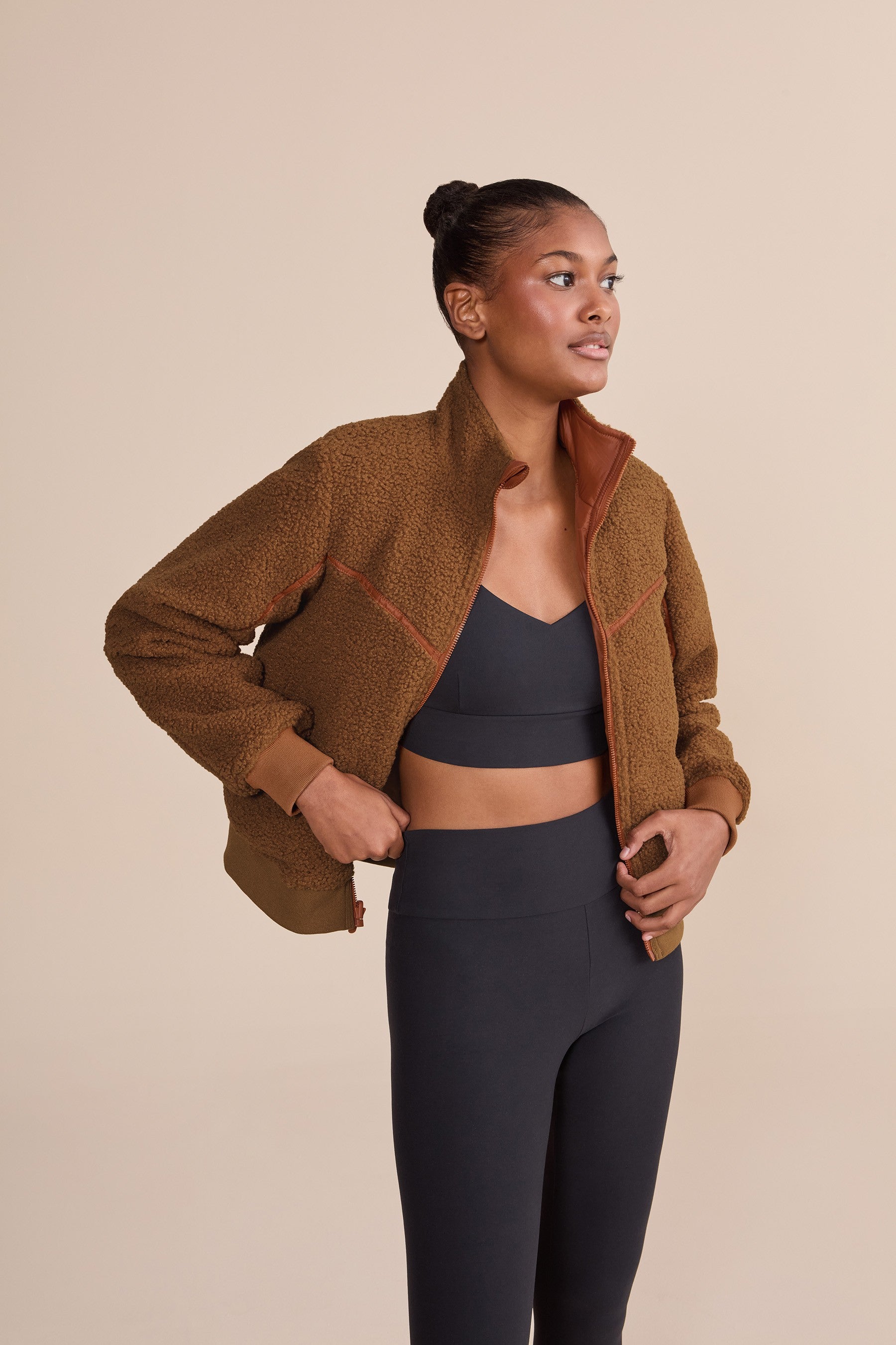 Reversible Teddy Fleece Jacket for Women - Cozy Winter Outerwear for Casual Wear & Outdoor Activities