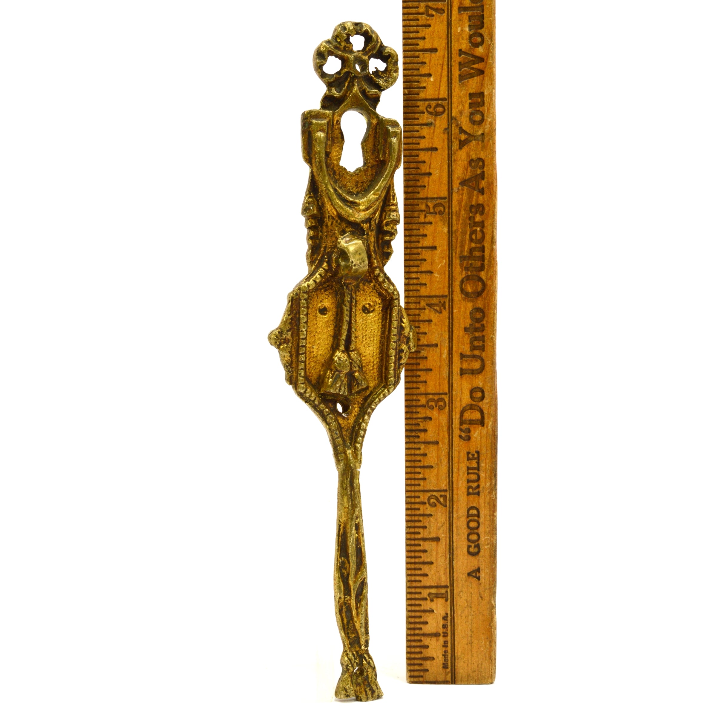 Antique Brass/Bronze Keyhole Cover with Tassels Motif - 6.75