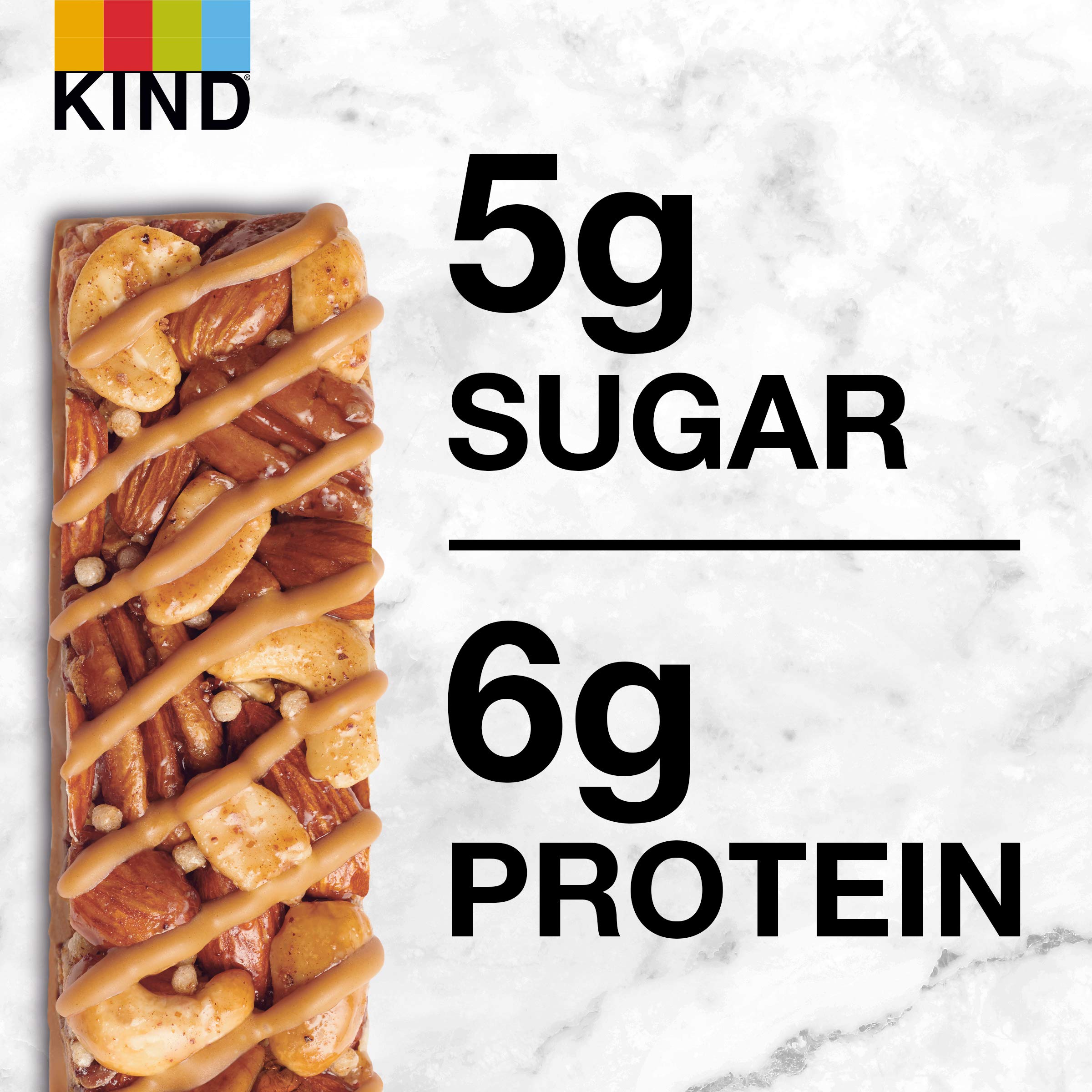 KIND Bars, Caramel Almond & Sea Salt - Healthy Gluten Free Snacks with 6g Protein, Low Sugar, 36 Count - Perfect for On-the-Go Energy, Workout Fuel & Office Snacking