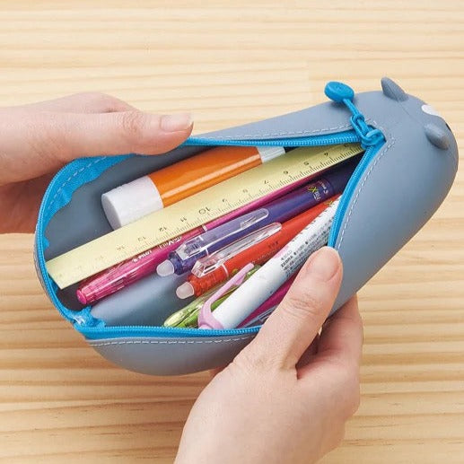 PuniLabo Nekorobi Cat Pen Pouch Case - Cute Stationery Organizer for School, Office & Travel - LIHIT LAB Collection