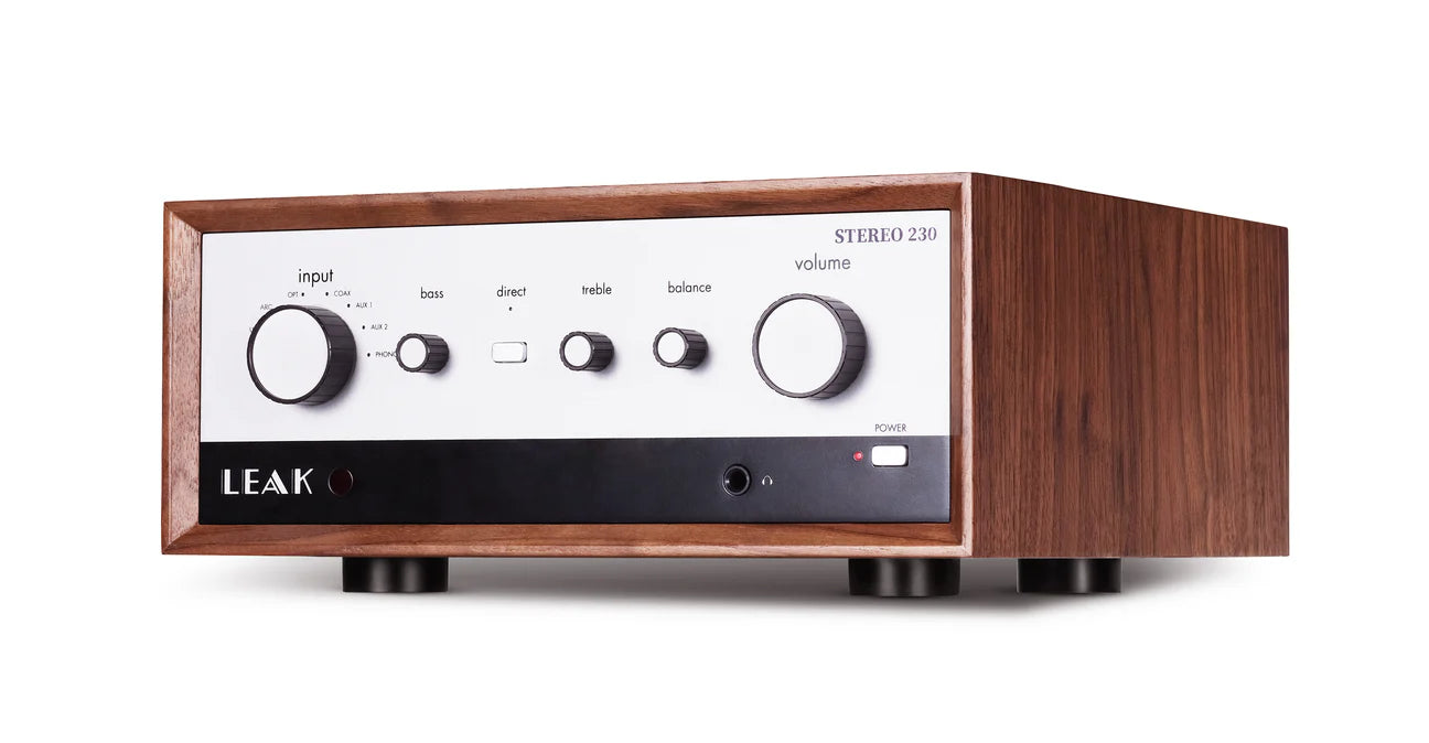 LEAK Stereo 230 Integrated Amplifier - High Fidelity Audio System with Walnut Finish | Perfect for Home Theater & Music Listening