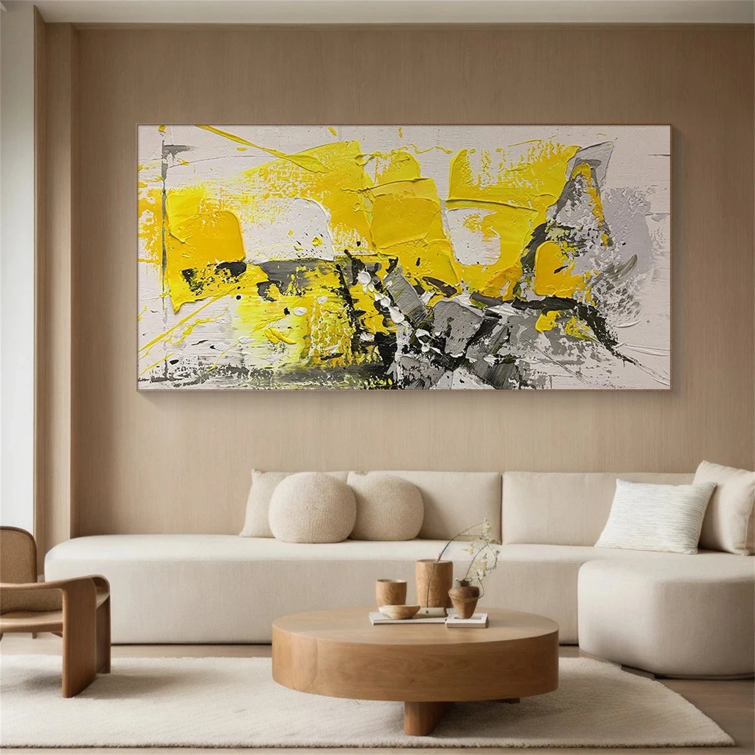 Abstract Painting #AB 304 - Modern Wall Art for Living Room, Bedroom & Office Decor | Large Canvas Artwork for Home & Office