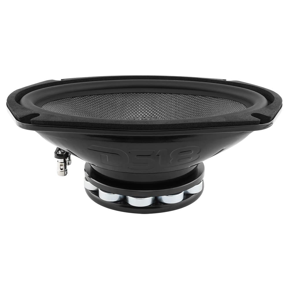 DS18 PRO-CF69.2NR 6x9 Inch Waterproof Car Speakers - 600W 2-Ohm Mid-Bass Carbon Fiber Cone with Neodymium Magnet - High Performance Audio for Motorcycles, ATVs, Boats & Off-Road Vehicles (Single Speaker)