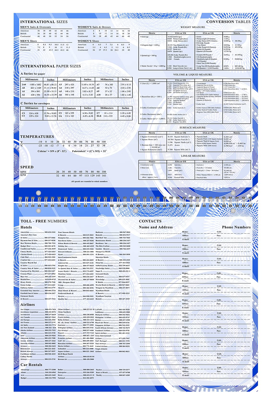 2025-2026 12-Month Academic Wall & Desk Student Planner with 3-Ring Binder - Blue Fractal Design for School, Teachers & College Students - Perfect for Classroom Organization, Homework Tracking & Study Planning