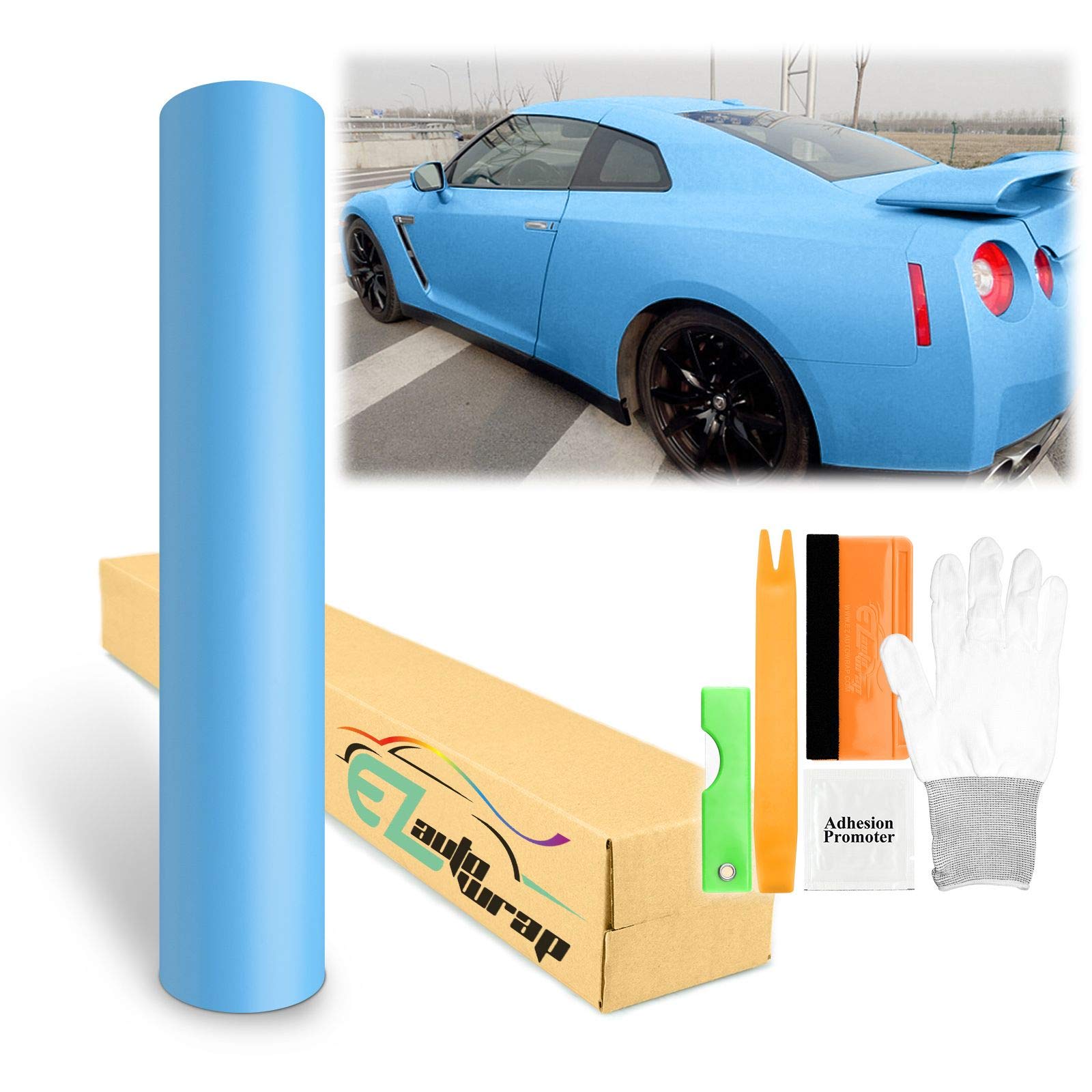 Premium Matte Light Blue Car Vinyl Wrap Film - 60