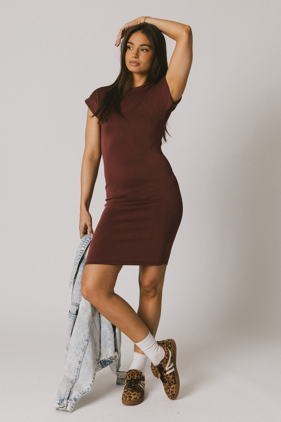 Lauren Short Sleeve Tee Shirt Mini Dress in Berry - Casual Summer Dress for Women | Perfect for Beach Outings, Brunch Dates & Weekend Getaways