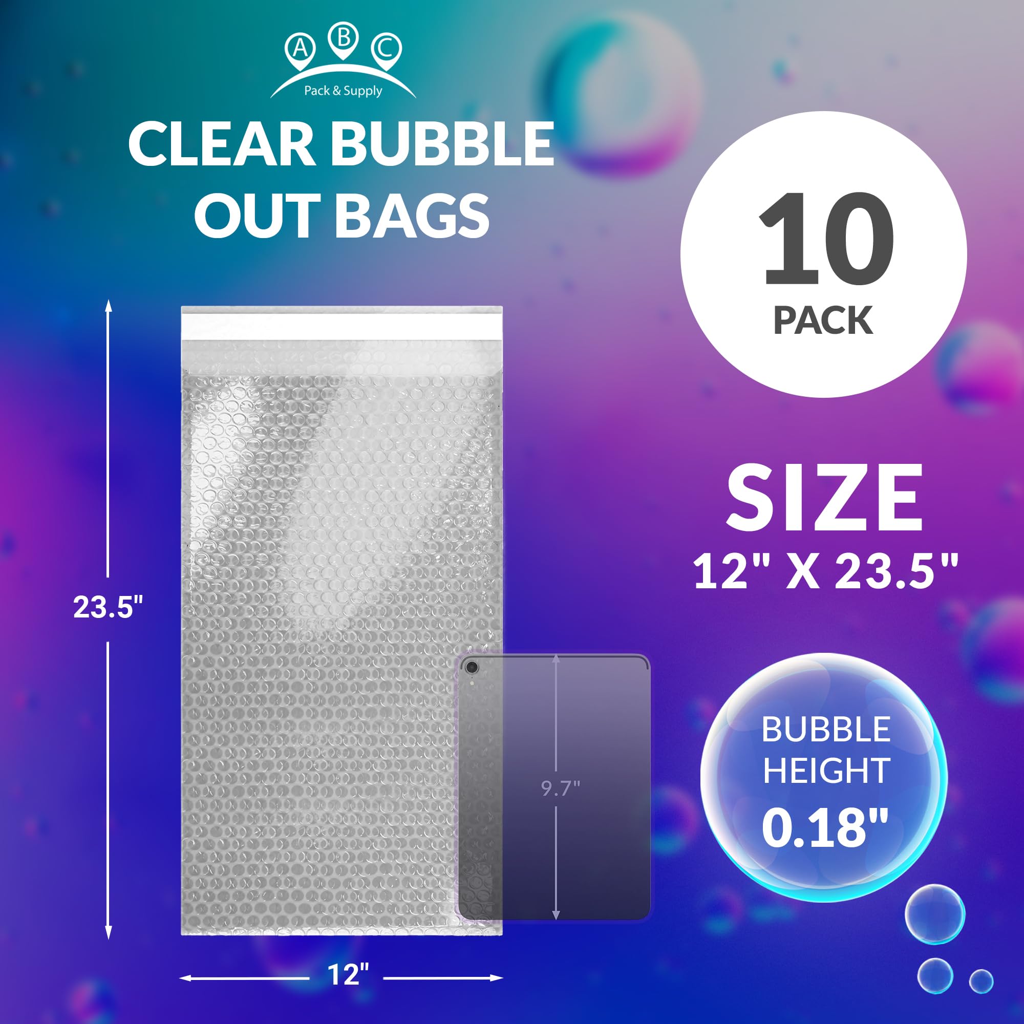 ABC Clear Bubble Out Bags - 12