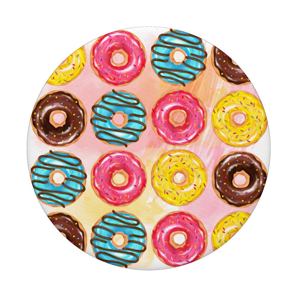 Stylish Donut Pattern PopSockets PopGrip - Interchangeable Phone & Tablet Stand with Swappable Grip for iPhone, Samsung, iPad | Perfect for Work, Travel & Everyday Use