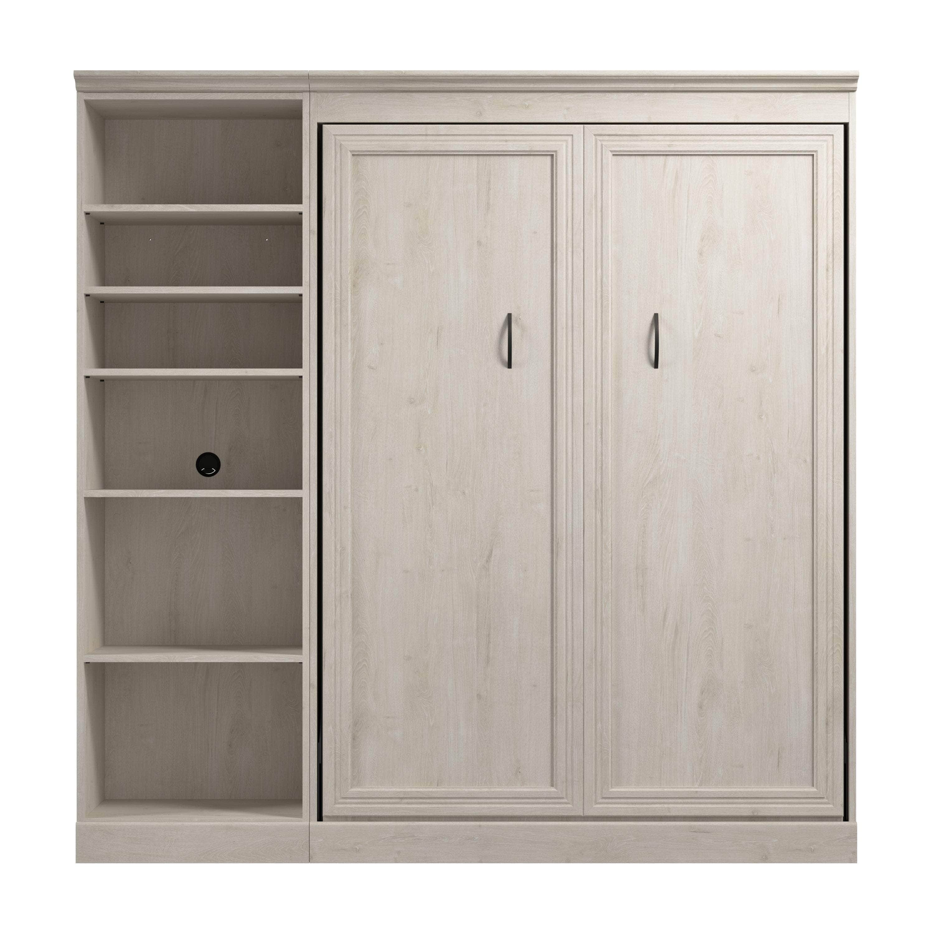 Space-Saving Full Murphy Wall Bed with Built-In Storage Unit - 3 Color Options for Bedroom, Guest Room, or Studio Apartment