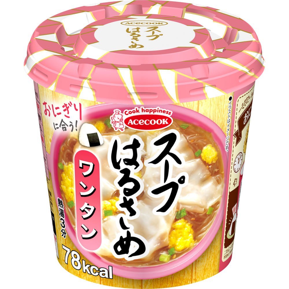 Acecook Harusame Glass Noodles & Wonton Dumpling Soup 22g (Pack of 6) | Authentic Japanese Instant Noodle Soup | Quick Meal, Office Lunch, or Late Night Snack