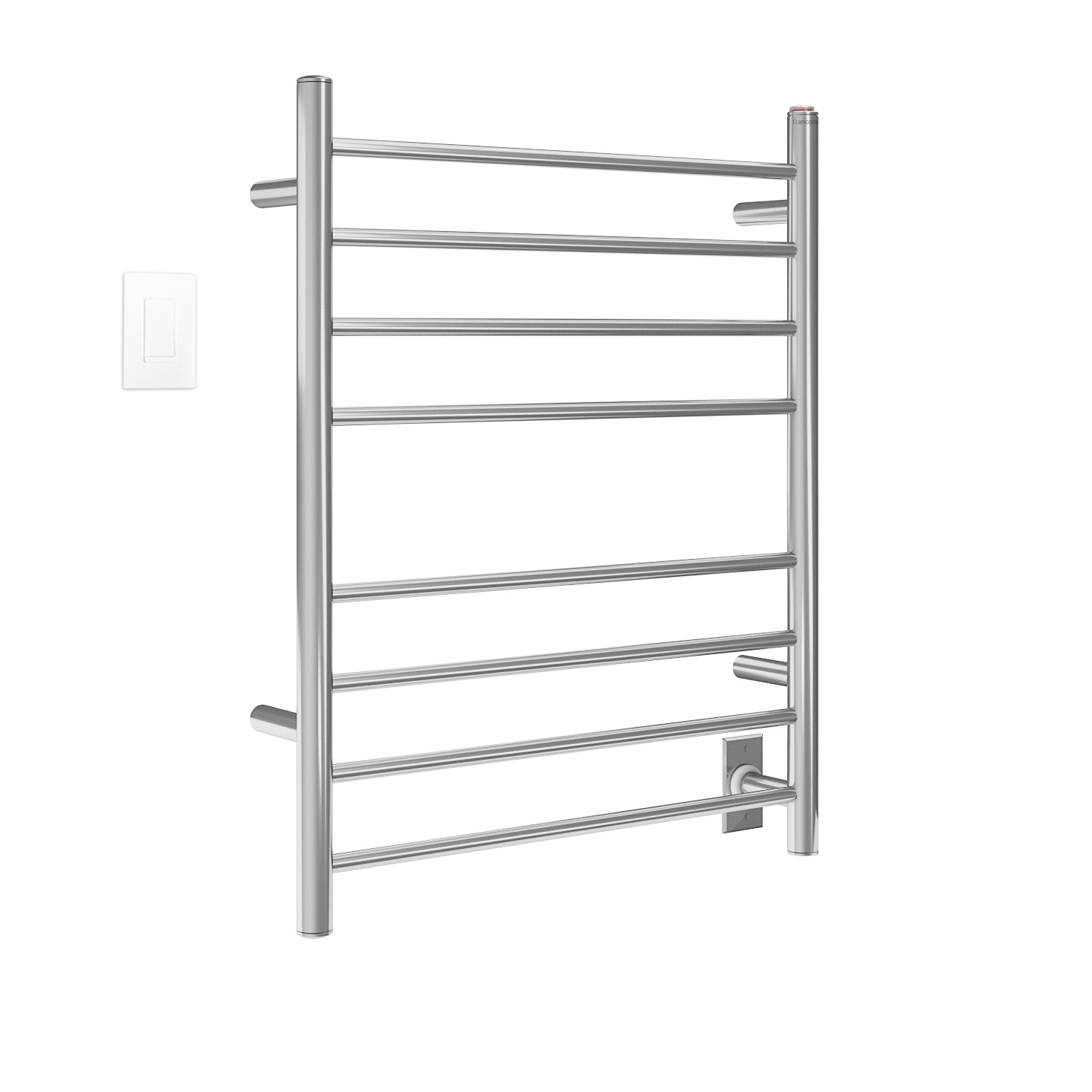 Ancona Prestige Dual 8 Bar Hardwired & Plug-in Stainless Steel Towel Warmer with WiFi Timer - Bathroom Luxury Heated Towel Rack for Spa, Hotel & Home Use
