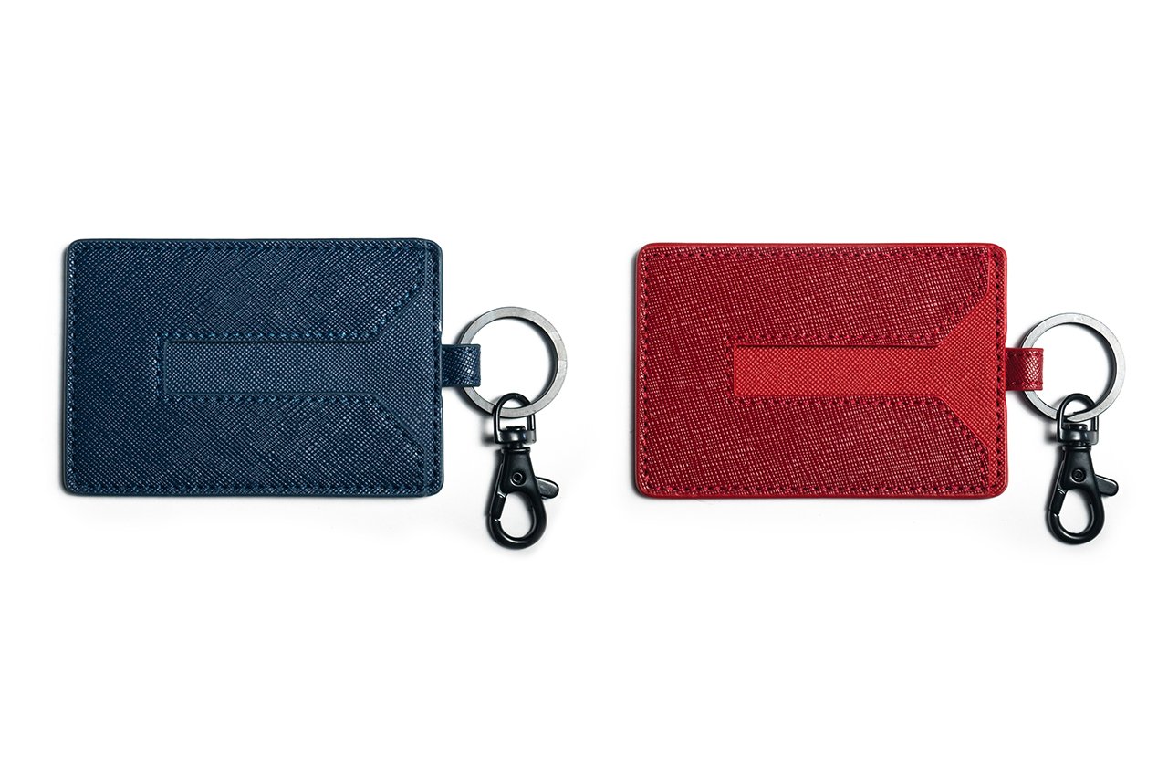 T Sportline Tesla Key Card Holder Set of 2 - Compatible with Model 3/Y/S/X Long Range & Plaid (Blue + Red) - Perfect for Valet, Home & Office Organization