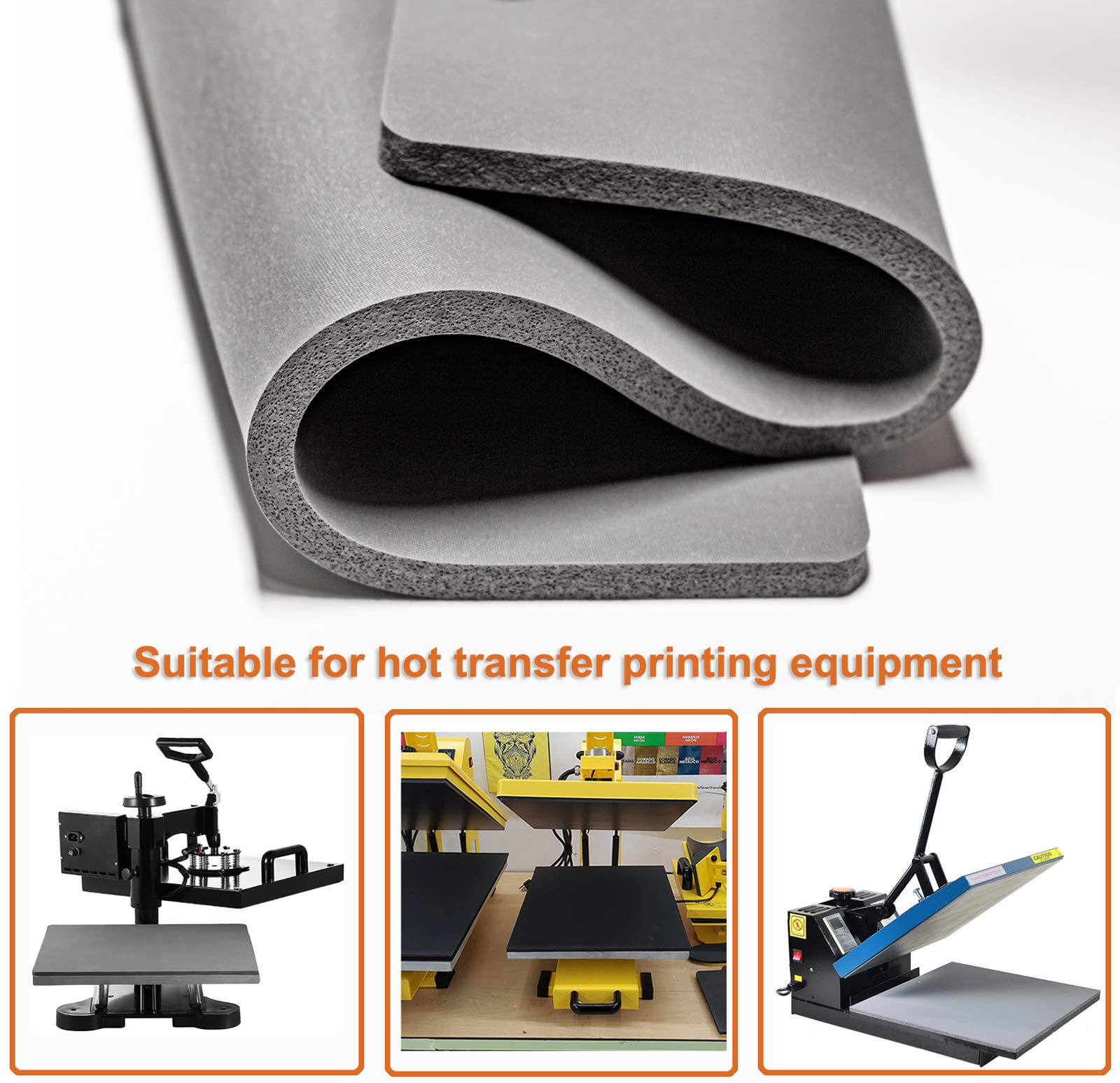 Thickest 0.33 Inch Silicone Heat Press Mat for Cricut Easypress & Heat Transfer Machines - Perfect for T-Shirt Printing, DIY Crafts & Sublimation Projects (Mat-1515)