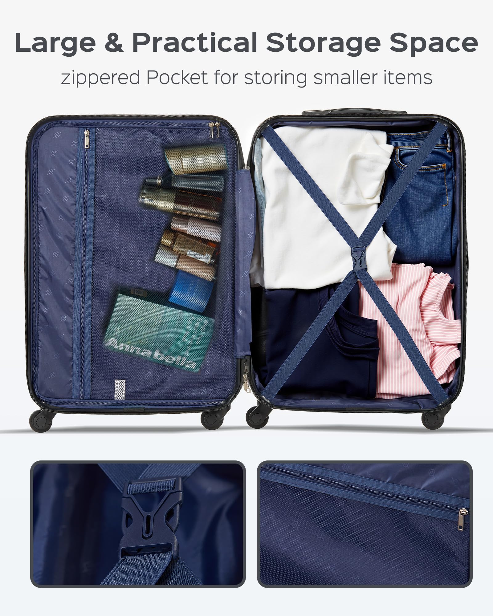Suitour 2-Piece Lightweight Luggage Set with 360° Spinner Wheels - 19 & 27 Inch Carry On & Checked Suitcases for Travel, Business Trips & Vacations | Durable Hardshell Luggage with TSA Lock