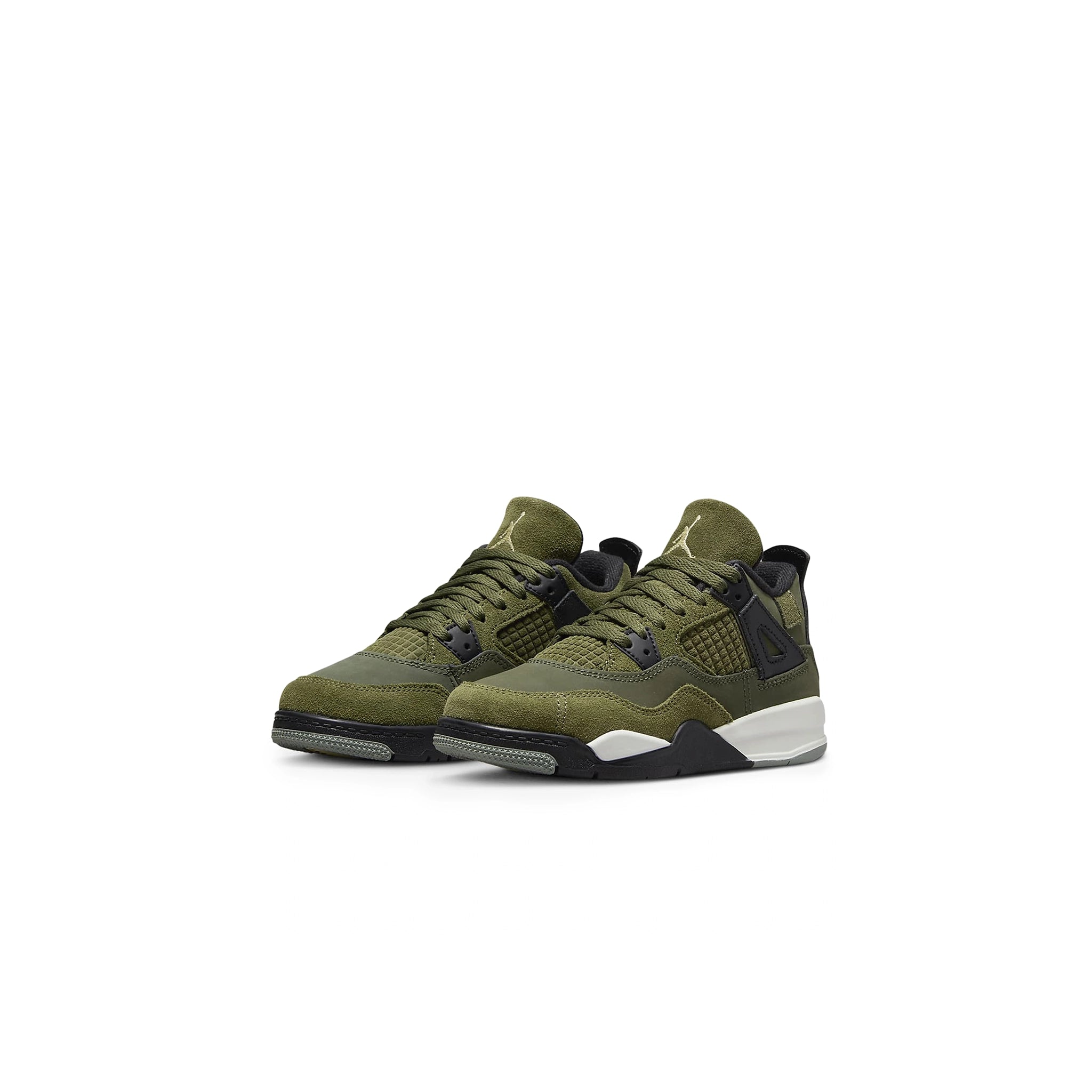 Air Jordan 4 Retro SE Craft Olive Basketball Shoes for Kids (PS) - Perfect for Court Play & Street Style Fashion