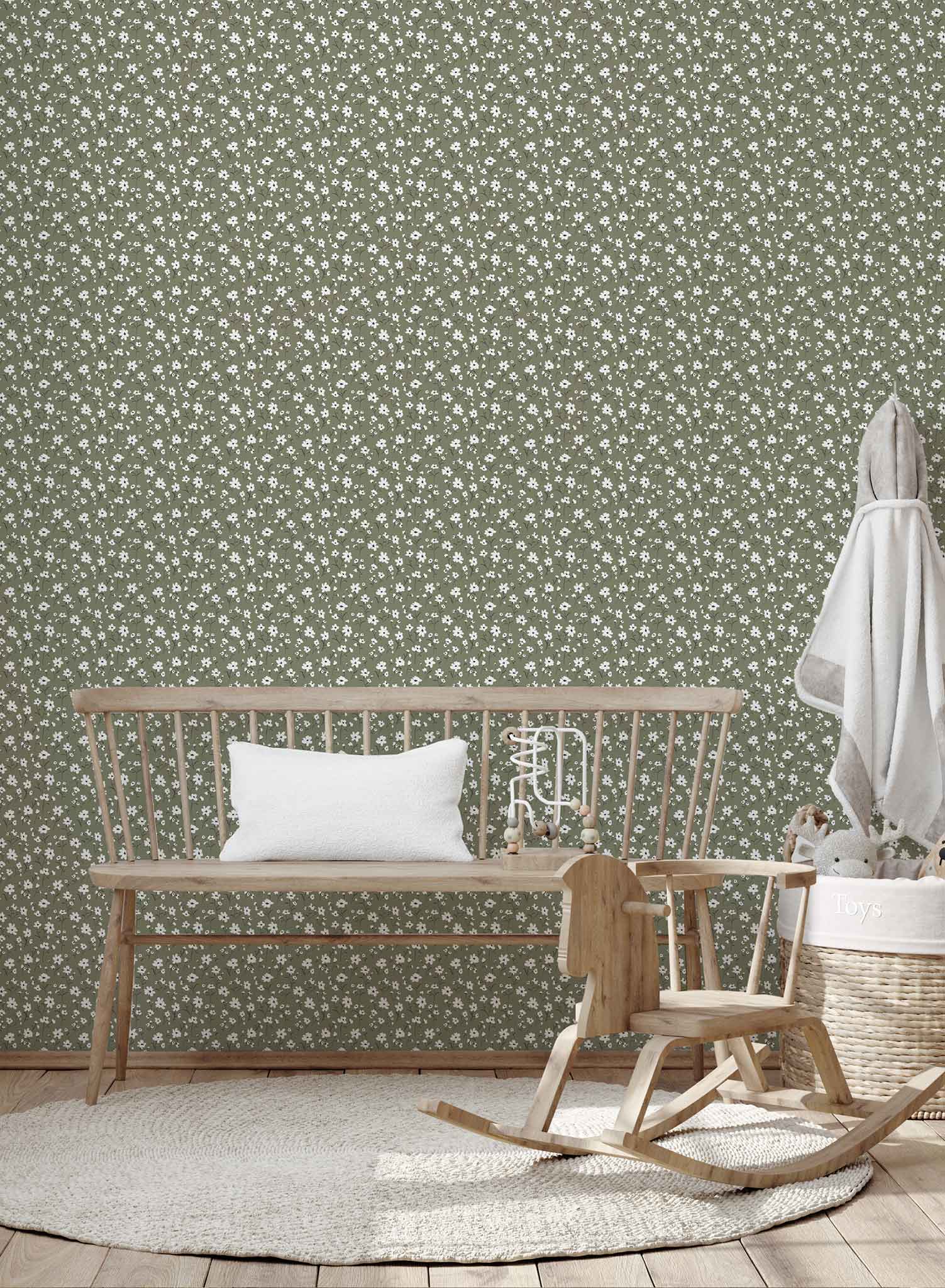 Premium Meadow Wallpaper - Nature-Inspired Floral Design for Living Room & Bedroom Decor | Peel & Stick Easy Installation