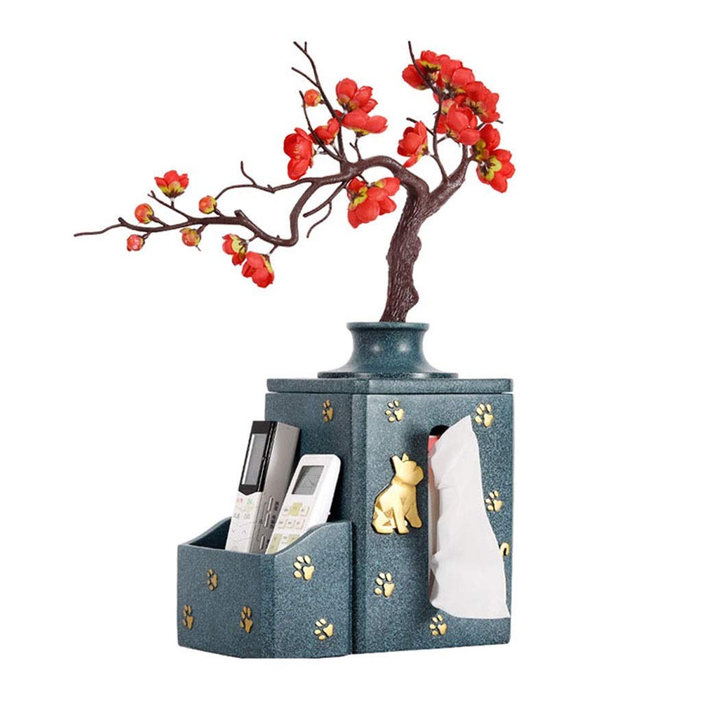 European Creative Tissue Box Holder - Stylish Living Room Home Decor Tray with Remote Control Storage, Napkin Organizer (Blue, Size B) | Perfect for Sofa Side Tables, Coffee Tables & Home Decor