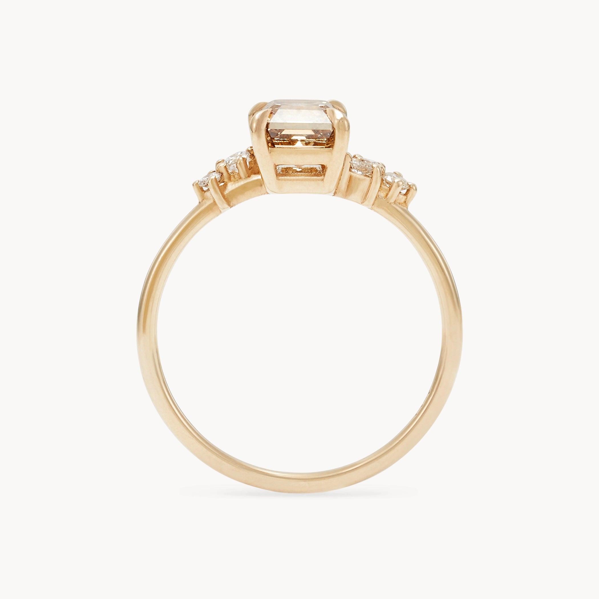 Borealis Bond Unique 14K Yellow Gold Ring with Asscher Cut & Brilliant Diamonds – Perfect for Engagement, Anniversary & Special Occasions