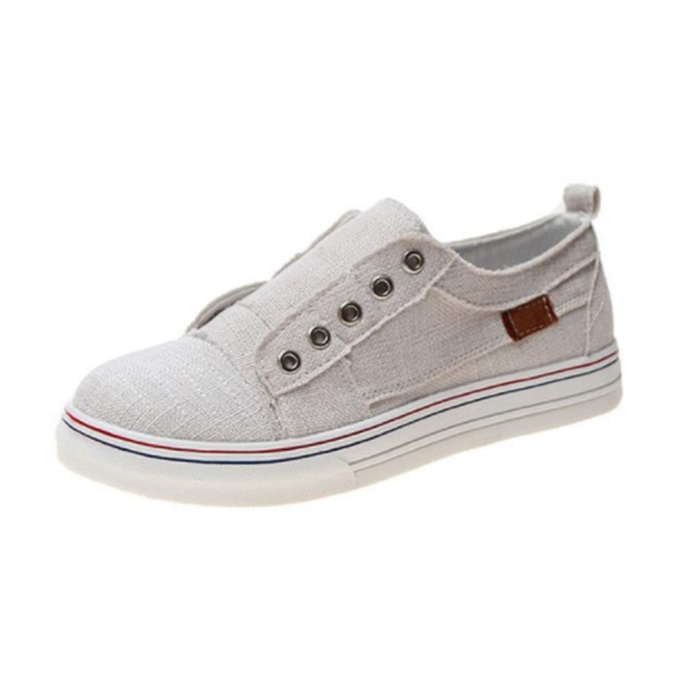 Heelchic Women's Casual Comfortable Lace-Up Canvas Sneakers - Breathable Walking Shoes for Ladies | Perfect for Daily Wear, Shopping & Light Exercise