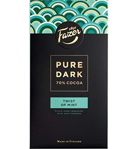 Fazer 70% Dark Mint Chocolate - 16 Packs (95g) for Gifts & Snacking