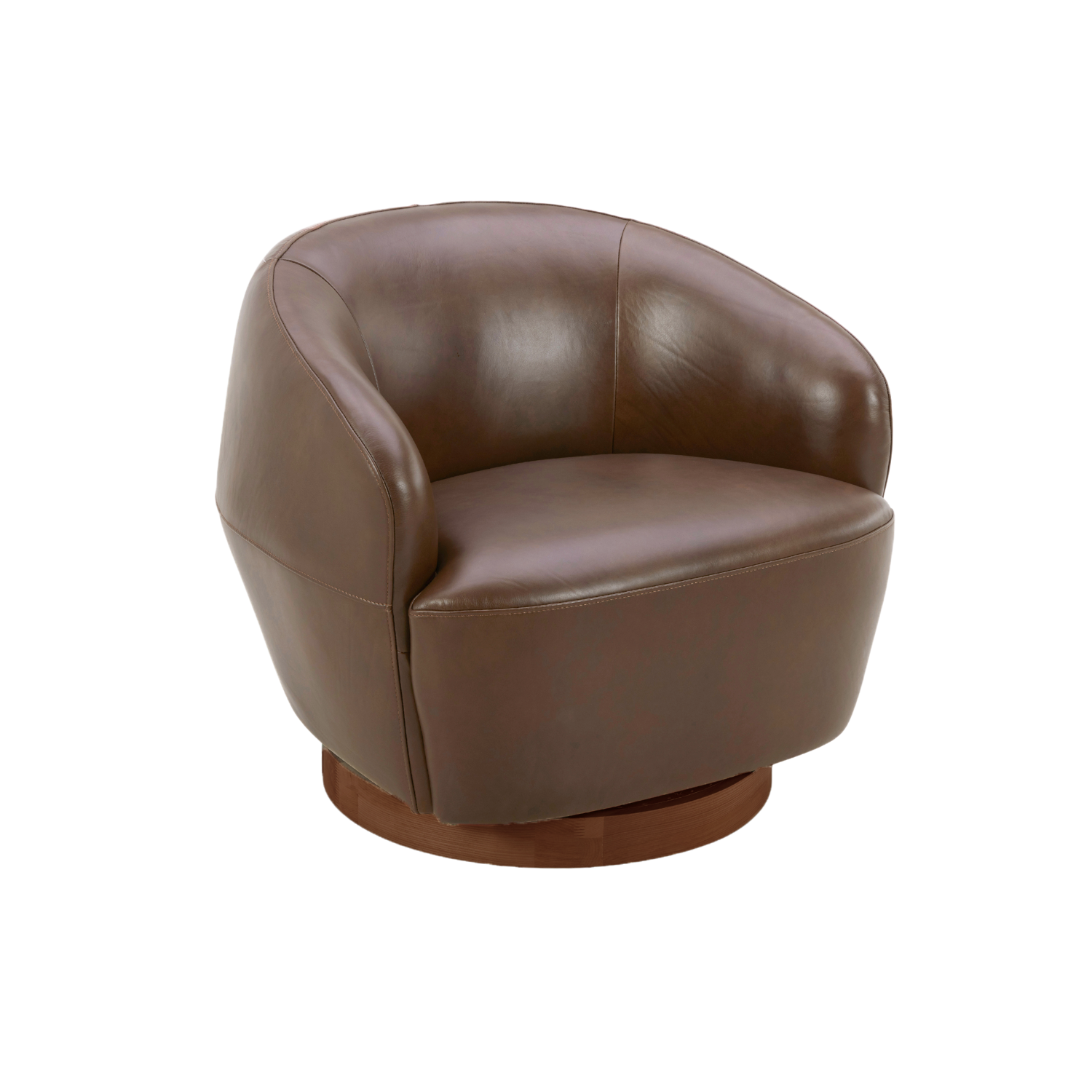 Modern Pod Leather Swivel Lounge Chair - 360° Rotating Recliner for Living Room, Bedroom & Office - Comfortable PU Leather Accent Chair with Ottoman