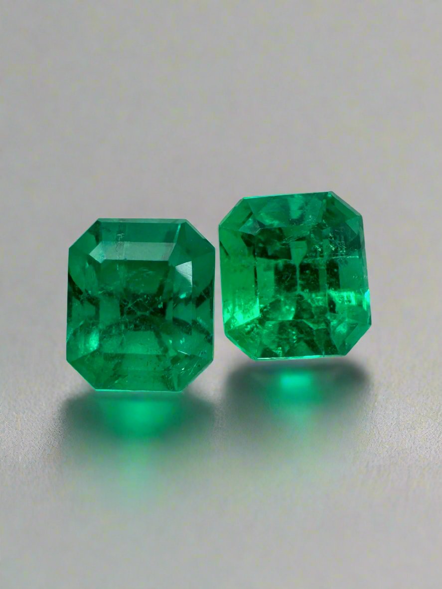 2.01 Carat (tcw) AAA+ Muzo Green Colombian Loose Emeralds - 6x5.3mm Emerald Cut Gemstones for Jewelry Making & Engagement Rings