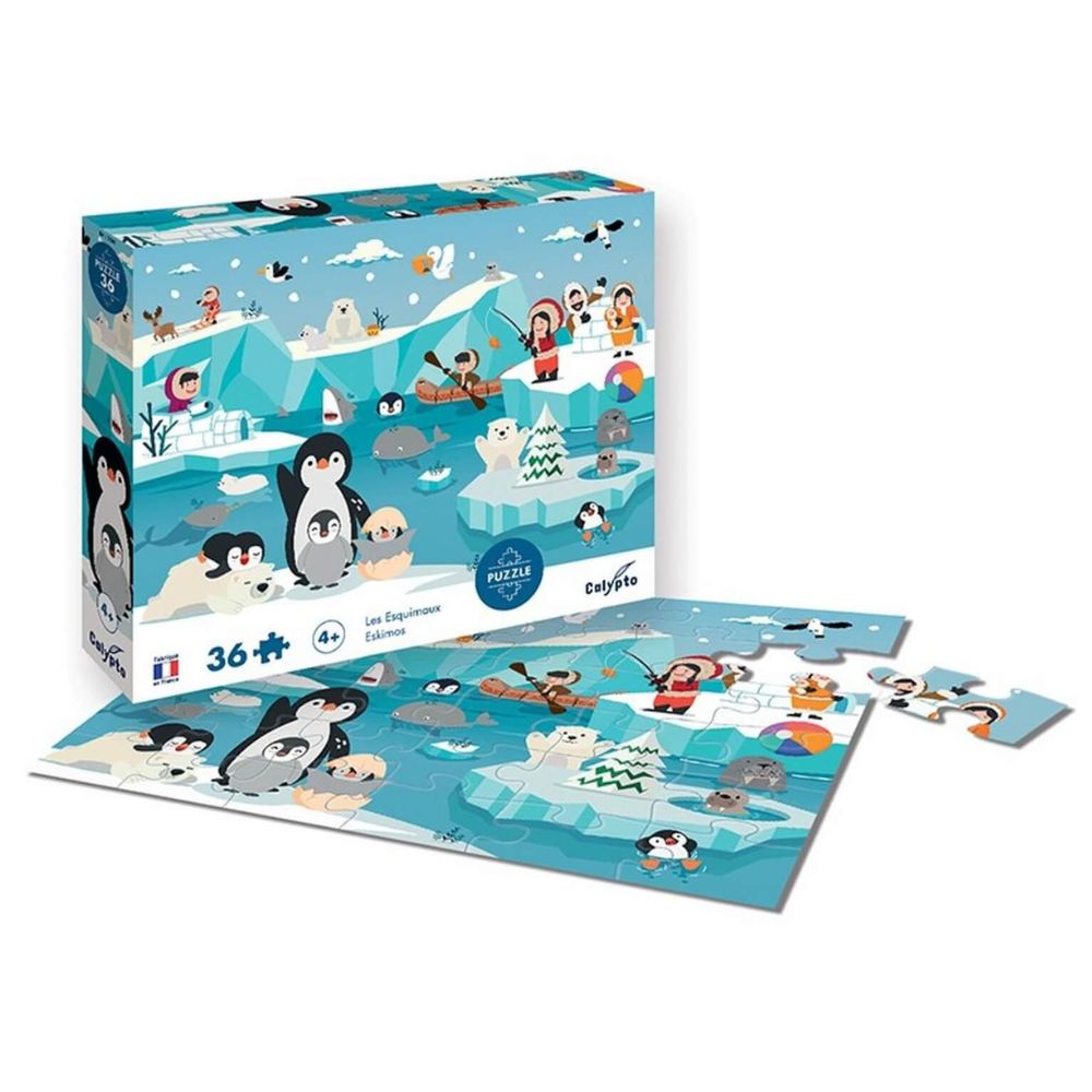 Calypto Jigsaw Puzzle - 36 Piece Eskimo Theme Arctic Adventure Puzzle for Kids & Adults - Perfect for Family Game Night & Winter Themed Decor