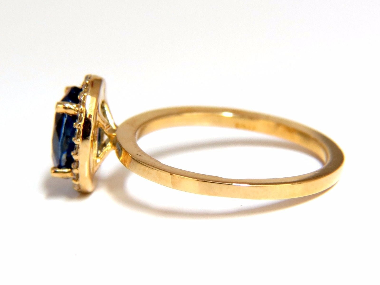 2.18 Carat Natural Vivid Blue Sapphire & Diamond Halo Ring in 18K Gold - Elegant Petite Engagement Ring for Women, Perfect for Proposals, Anniversaries & Special Occasions