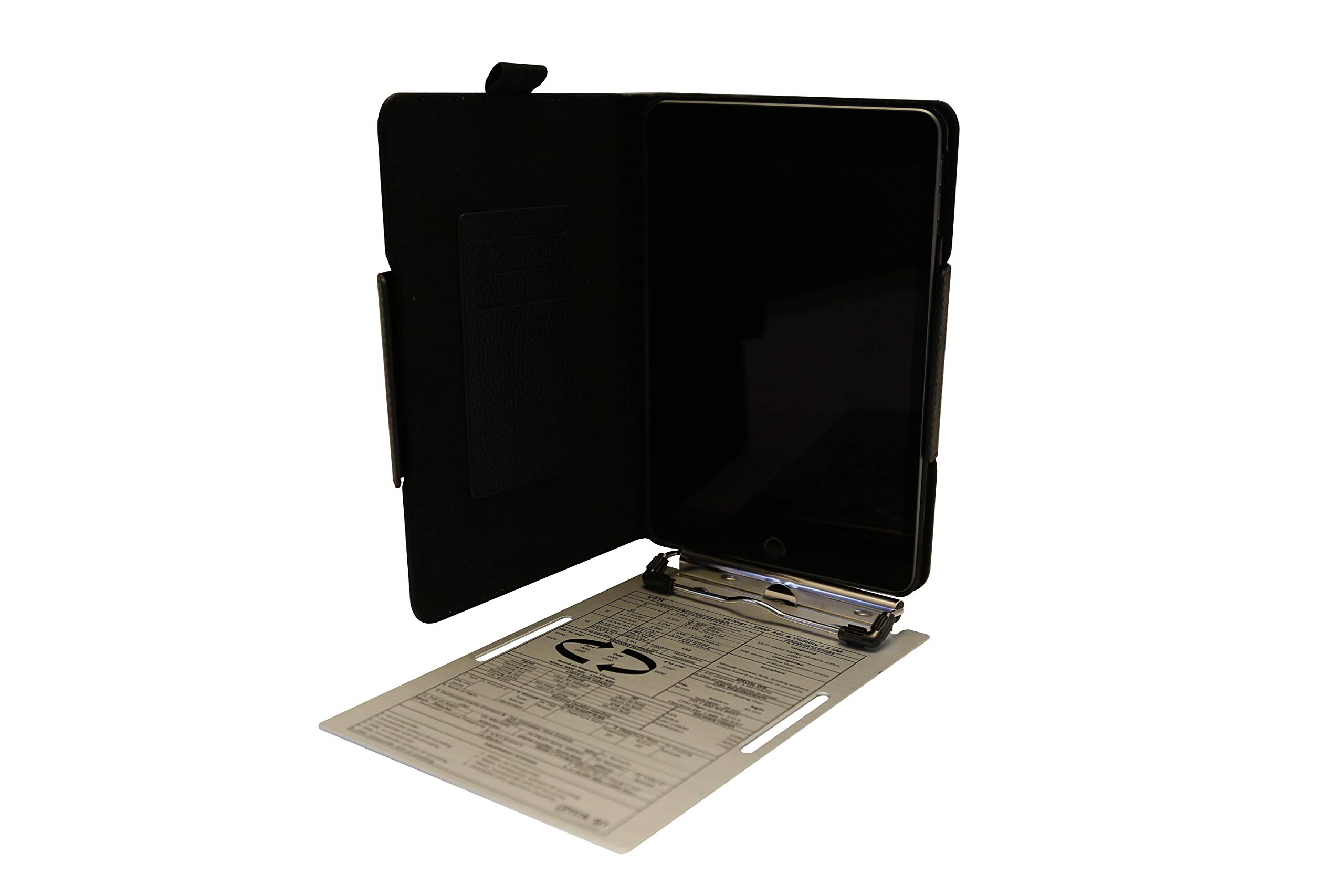 Premium Full Grain Leather Crystal Pilot FlightFolio Kneeboard - Compatible with Mini iPad 5 | Durable & Lightweight for Pilots | Perfect for Aviation Training, Flight Planning & In-Flight Navigation