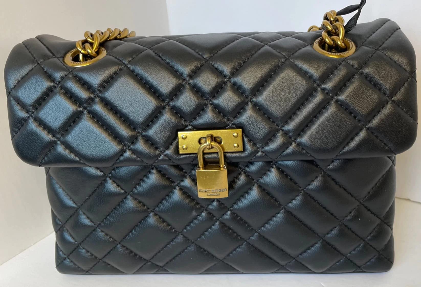 Kurt Geiger London Brixton Quilted Lock Bag - Stylish Designer Handbag for Women, Perfect for Work, Evening & Travel | Luxury Crossbody Purse with Secure Lock Closure