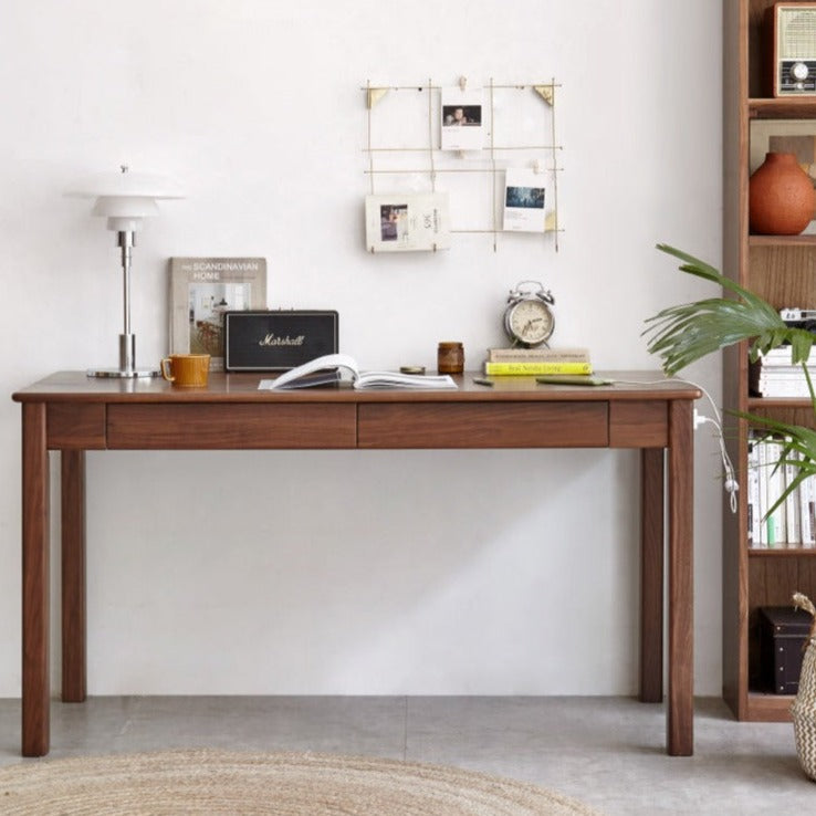 Premium Solid Wood Office Desk - Black Walnut, Oak & Ash Options | Modern Home Office & Executive Workspace Furniture