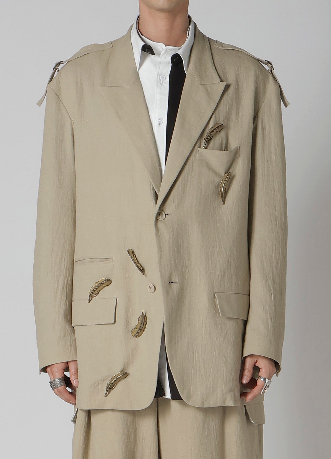 Stylish Cotton Linen Viyella 2-Button Jacket with Adjustable Shoulder Buckles | Perfect for Office Wear & Casual Outfits