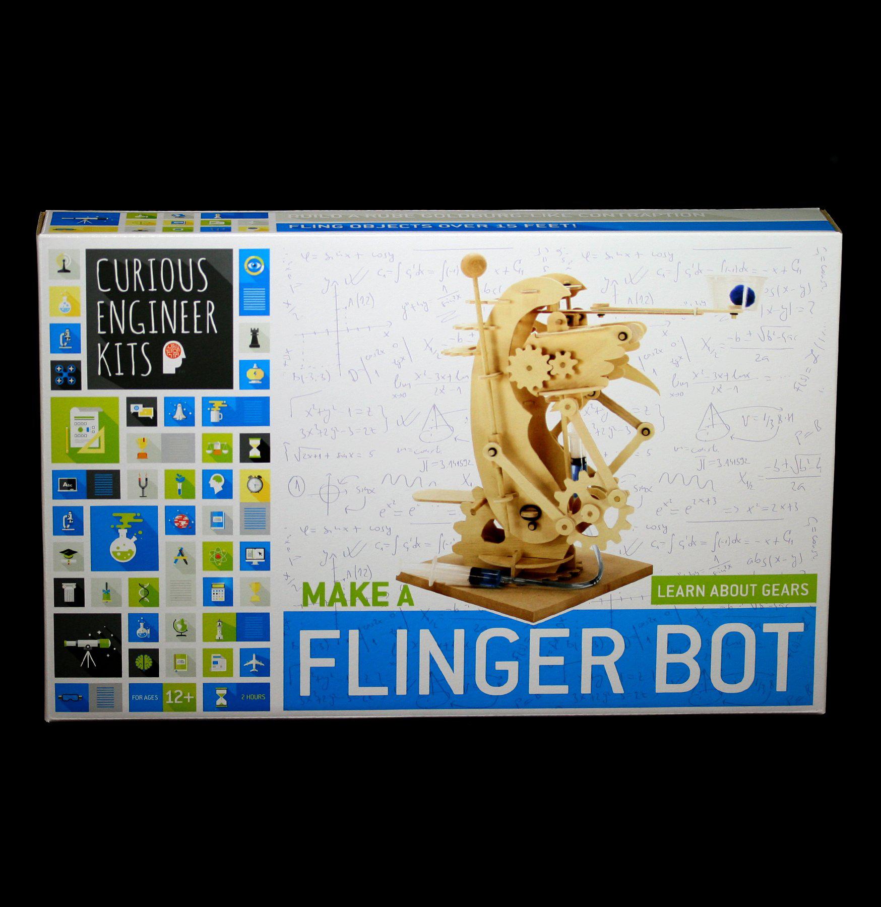 Curious Engineer: Flinger Bot - DIY STEM Robotics Kit for Kids & Teens | Fun Engineering Project for Home & School Science Activities