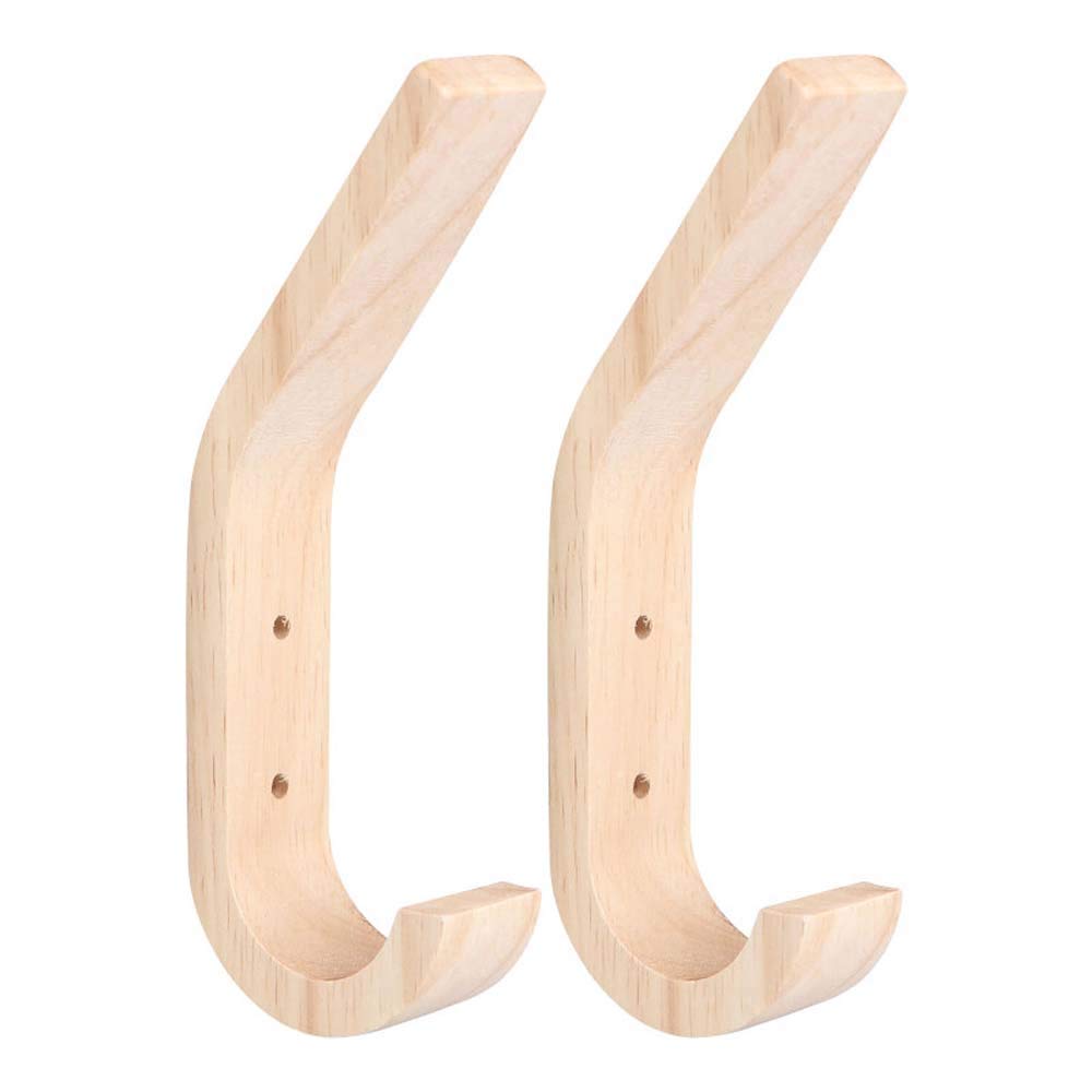 Multi-Functional Wooden Wall Mount Hooks - Space Saving Coat Hanger, Towel Rack & Organizer for Entryway, Bathroom, Bedroom & Closet Storage Solution
