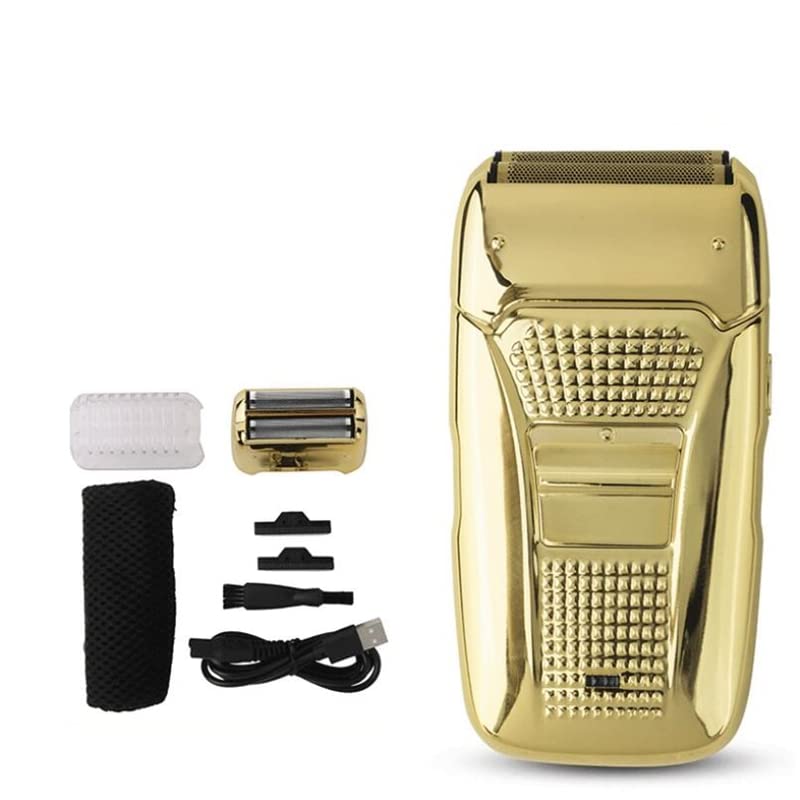 Premium Men's Electric Shaver - 3D Floating Foil Razor for Smooth Beard Trimming & Hair Removal, Rechargeable Wet/Dry Shaver with Gold Finish - Perfect for Travel, Daily Grooming & Gift for Men