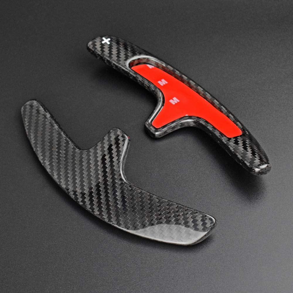 Carbon Fiber Steering Wheel Shift Paddles for Porsche 911 Carrera 991 (2012-2019) & Cayman (2013-2019) - Black Extended Shifter Trim Cover Accessories | Enhance Driving Performance & Racing Experience