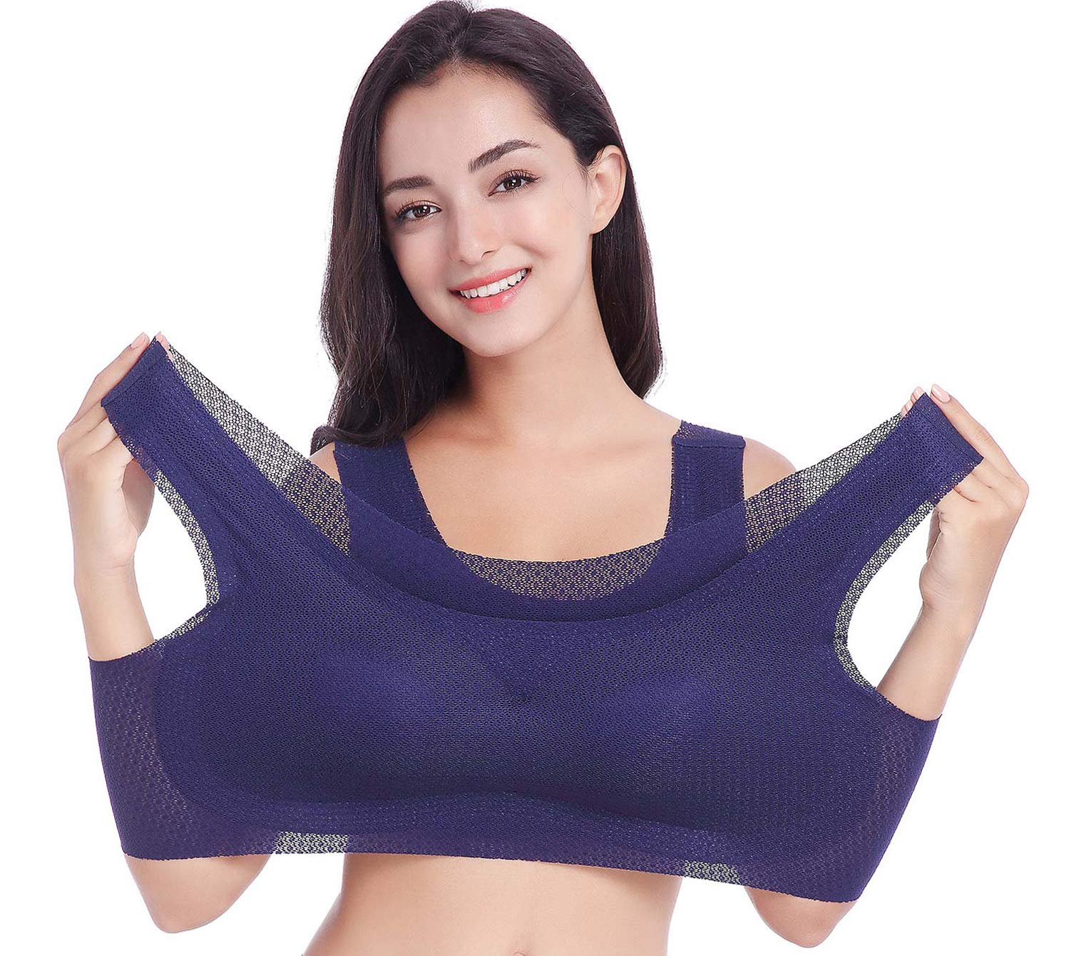 FEOYA Women's Plus Size Sleep Bra - Wireless Stretchy Bralette for Comfort & Support - Perfect for Sleeping, Lounging, Yoga & Low-Impact Workouts