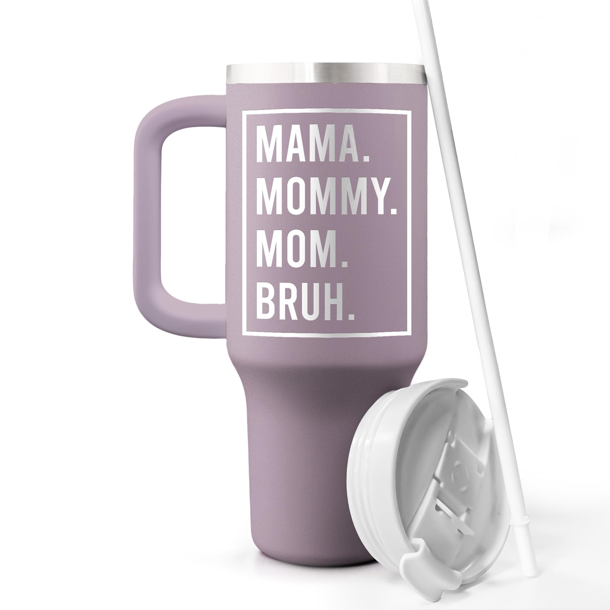 **40oz Insulated Tumbler with Handle & Straw Lid - Best Gift for Mom, Wife, Grandma, Sister - Birthday, Christmas, Mother's Day Present - Leak-Proof Travel Mug for Coffee, Tea & Cold Drinks - Perfect for Work, Gym & Road Trips**
