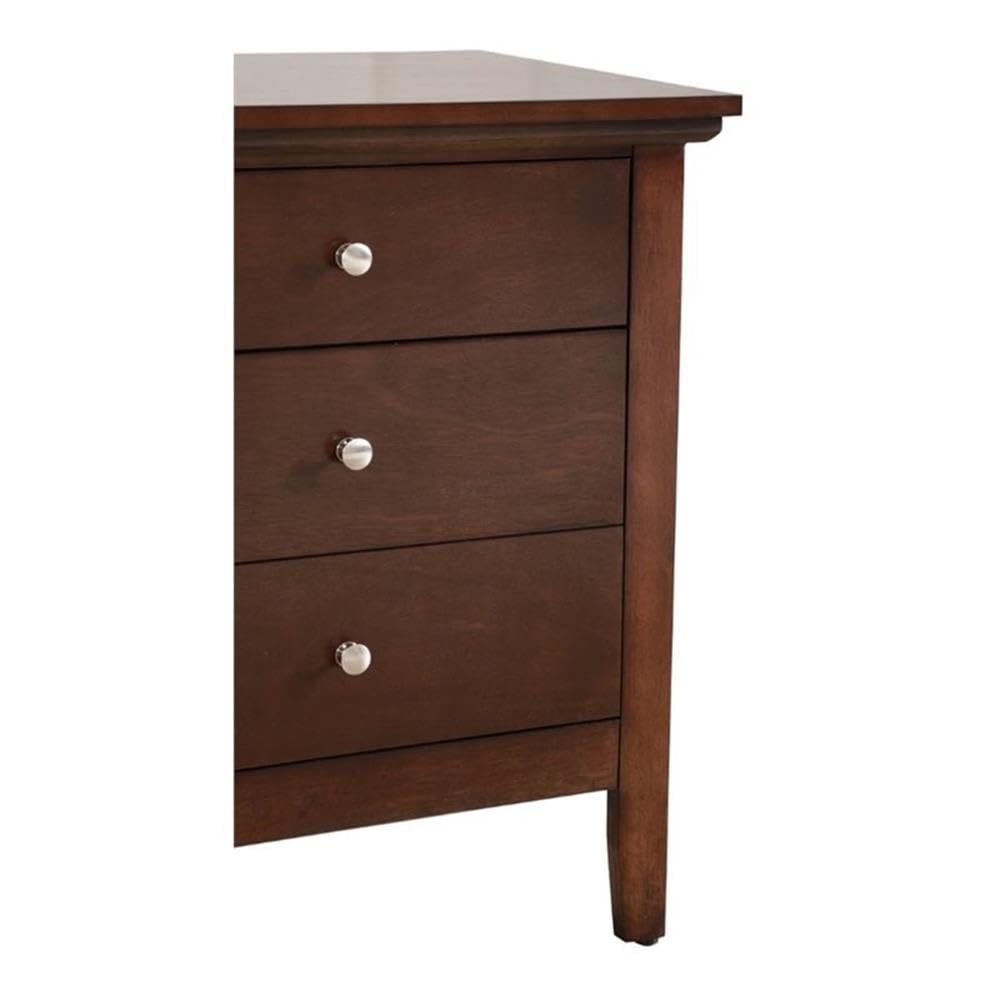 Glory Furniture Hammond 3 Drawer Nightstand in Cappuccino Finish - Modern Bedside Table for Bedroom, Living Room & Guest Room Storage